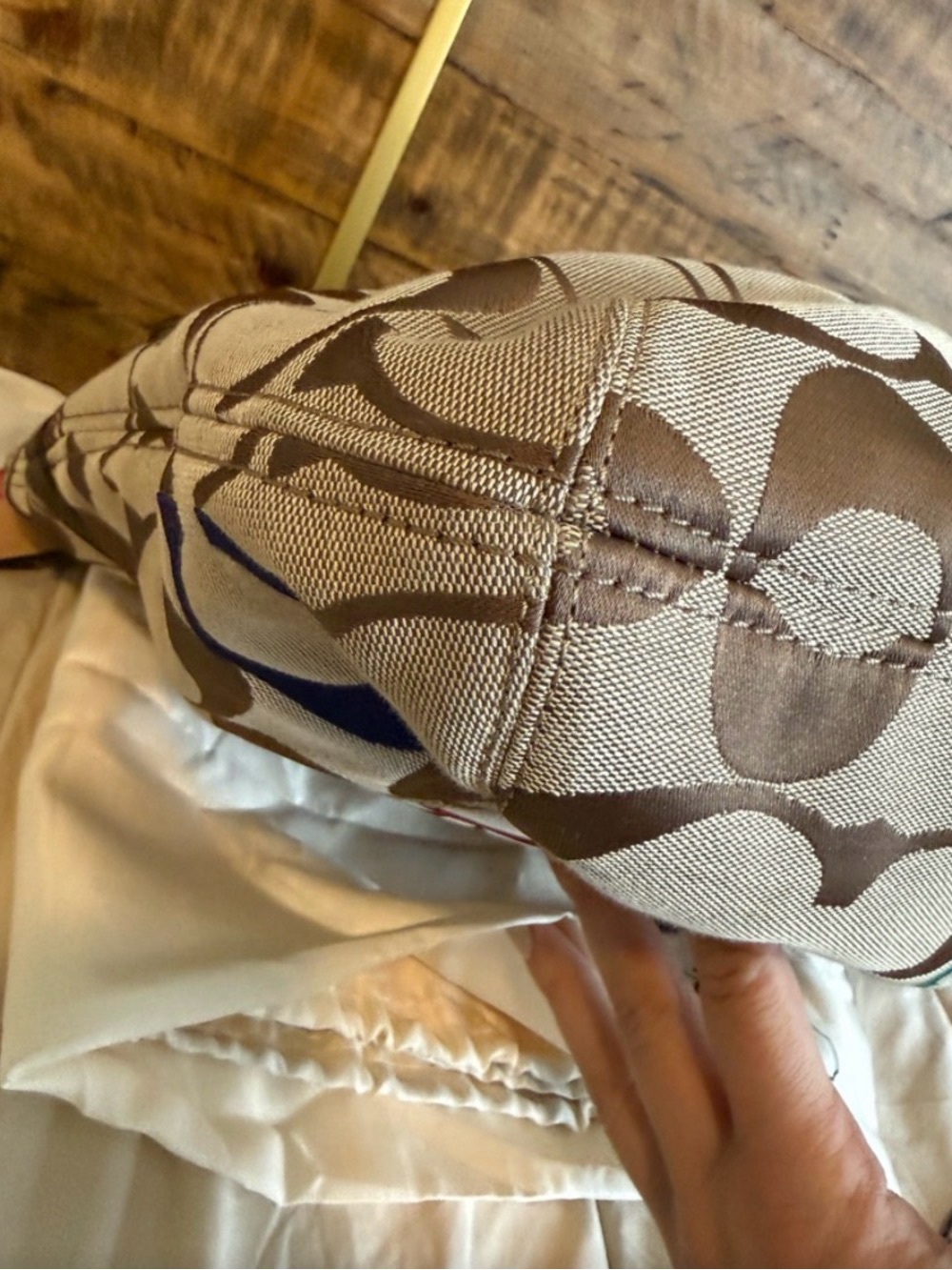 Coach poppy Signature Canvas Tote with Neutral and Multi-Colored C Accents - Picture 9 of 11